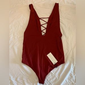 Indah Rainey one piece swimsuit medium coverage in Merlot